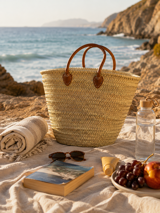 large moroccan palm leaf tote bag – handmade straw beach & travel bag with leather handles large moroccan palm leaf tote bag – handmade straw beach & travel bag with leather handles